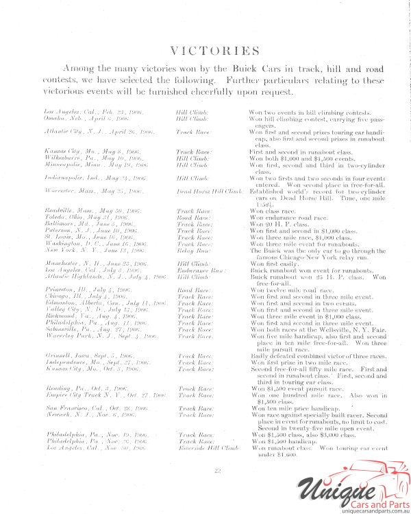 1907 Buick Automobiles Brochure Page 1